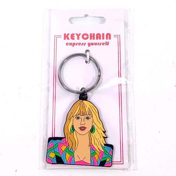 Taylor Swift Gold Enamel Keychain Key Ring The Found Gift Souvenir New Collector - Picture 1 of 2